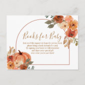 Terracota Pumpkin Rustic Floral Books for Baby Briefkaart (Voorkant)