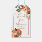 Terracota Pumpkin Rustic Floral Dank u Label Cadeaulabel (Achterkant)