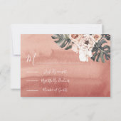 Terracota Tropische Bruiloft antwoord kaarten RSVP (Achterkant)
