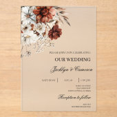 Terracota Wedding Acryl Uitnodigingen (Voorkant)