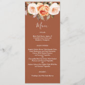 Terracott Boho Herfst Floral Wedding Menu (Voorkant)
