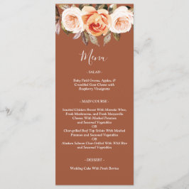 Terracott Boho Herfst Floral Wedding Menu