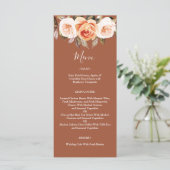 Terracott Boho Herfst Floral Wedding Menu (Staand voorkant)