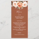 Terracott Boho Herfst Floral Wedding Menu (Voorkant)