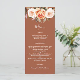 Terracott Boho Herfst Floral Wedding Menu