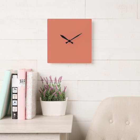  terracotta 10,75" vierkant acryl vierkante klok (Leeskamer)