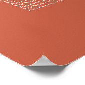 Terracotta 16 Tafel Trouwstoelindeling Poster (Hoek)