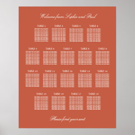Terracotta 18 Tafel Trouw Stoelenindeling Poster
