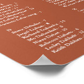 Terracotta 200 Namen Trouwstoelkaart Poster (Hoek)