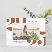 Terracotta 2025 Krachtige typografie Foto Afstuder Aankondiging (Staand voorkant)