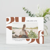 Terracotta 2025 Krachtige typografie Foto Afstuder Aankondiging (Staand voorkant)