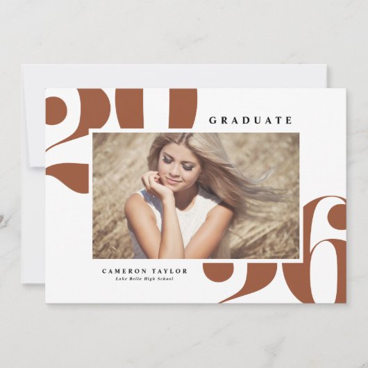 Terracotta 2025 Vetgedrukte typografie Foto Afstud Kaart (Voorkant)