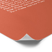 Terracotta 21 Tafel Trouwstoelindeling Poster (Hoek)