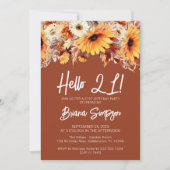 Terracotta 21e Verjaardag Herfst Bloemen Kaart (Voorkant)