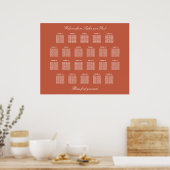 Terracotta 22 Tafel Trouwstoelindeling Poster (Keuken)