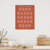 Terracotta 23 Table Wedding Seating Chart Poster (Keuken)