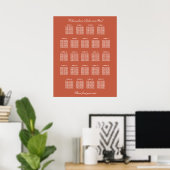 Terracotta 23 Tafel Trouwstoelindeling Poster (Thuiskantoor)