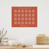 Terracotta 24 Tafel Trouwstoelindeling Poster (Keuken)