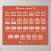 Terracotta 27 Table Wedding Seating Chart Poster (Voorkant)