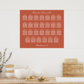Terracotta 27 Tafel Trouwstoelindeling Poster (Keuken)