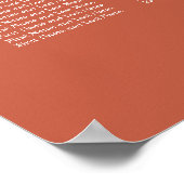 Terracotta 28 Tafel Trouwstoelindeling Poster (Hoek)