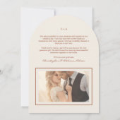 Terracotta 2 foto bruiloft dank je kaart (Achterkant)