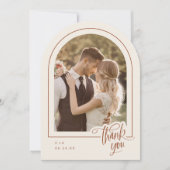 Terracotta 2 foto bruiloft dank je kaart (Voorkant)