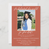 Terracotta 2 Photo Script Graduation Announcement Kaart (Voorkant)
