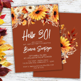 Terracotta 30e Verjaardag Herfst Bloemen Kaart