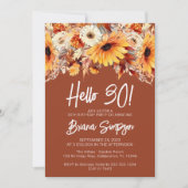 Terracotta 30e Verjaardag Herfst Bloemenvlinder Kaart (Voorkant)