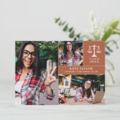 Terracotta 3 foto's afstudeerfeest rechten kaart (Staand voorkant)