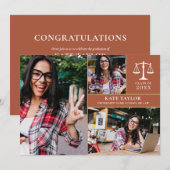 Terracotta 3 foto's afstudeerfeest rechten kaart (Voorkant / Achterkant)