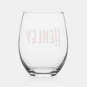 Terracotta 3D Minimalistische moderne naam Wijnglas Zonder Voet (Achterkant)