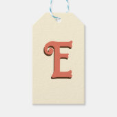 Terracotta 3D Modern Initiaal Letter | Ivoorcrème Cadeaulabel (Voorkant)