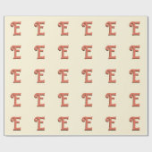 Terracotta 3D Modern Initiaal Letter | Ivoorcrème Cadeaupapier (Vlak)