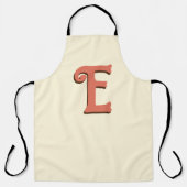 Terracotta 3D Modern Initiaal Letter | Ivoorcrème Schort (Voorkant)