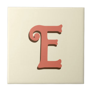 Terracotta 3D Modern Initiaal Letter   Ivoorcrème Tegeltje