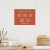 Terracotta 5 Tafel Trouwstoelindeling Poster (Keuken)