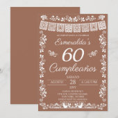 Terracotta 60 Cumpleaños Birthday Party Kaart (Voorkant / Achterkant)