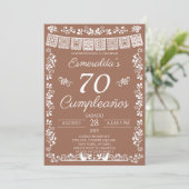 Terracotta 70 Verjaardag Verjaardagsfeestje Kaart (Staand voorkant)