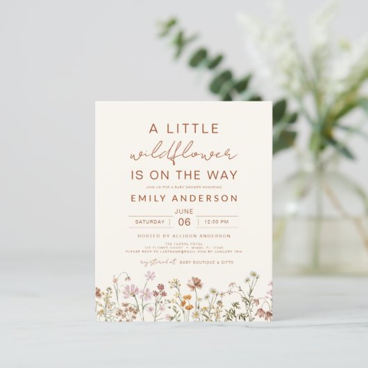 Terracotta A Little Wildflower Baby shower (Staand voorkant)