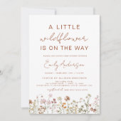 Terracotta A Little Wildflower Baby shower Kaart (Voorkant)