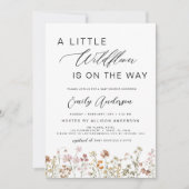 Terracotta A Little Wildflower Baby shower Kaart (Voorkant)
