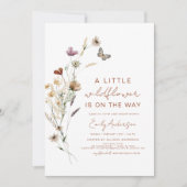 Terracotta A Little Wildflower Baby shower Kaart (Voorkant)