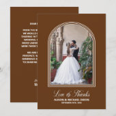 Terracotta aangepaste foto bruiloft bedankkaart (Voorkant / Achterkant)