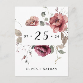 Terracotta aardachtige Bourgondische Herfst Boho S Uitnodiging Briefkaart