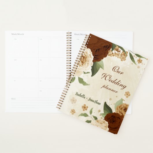 terracotta aardetone bloem bruiloft planner (Display)