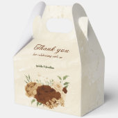 terracotta aardetoon bloemenbruiloft bedankdoosjes (Voorkant)