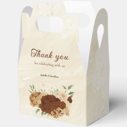 terracotta aardetoon bloemenbruiloft bedankdoosjes (Open)