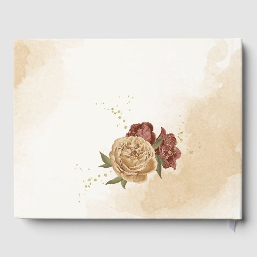 terracotta aardetoon bloemenbruiloft gastenboek (Achterkant)